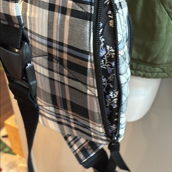 NWOT Vera Bradley Iconic Mini Sling Backpack Belt Bag - Cozy Plaid Neutral - Picture 5 of 7